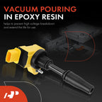 Set of 4 Yellow Ignition Coils for Chevrolet Equinox Malibu Traverse