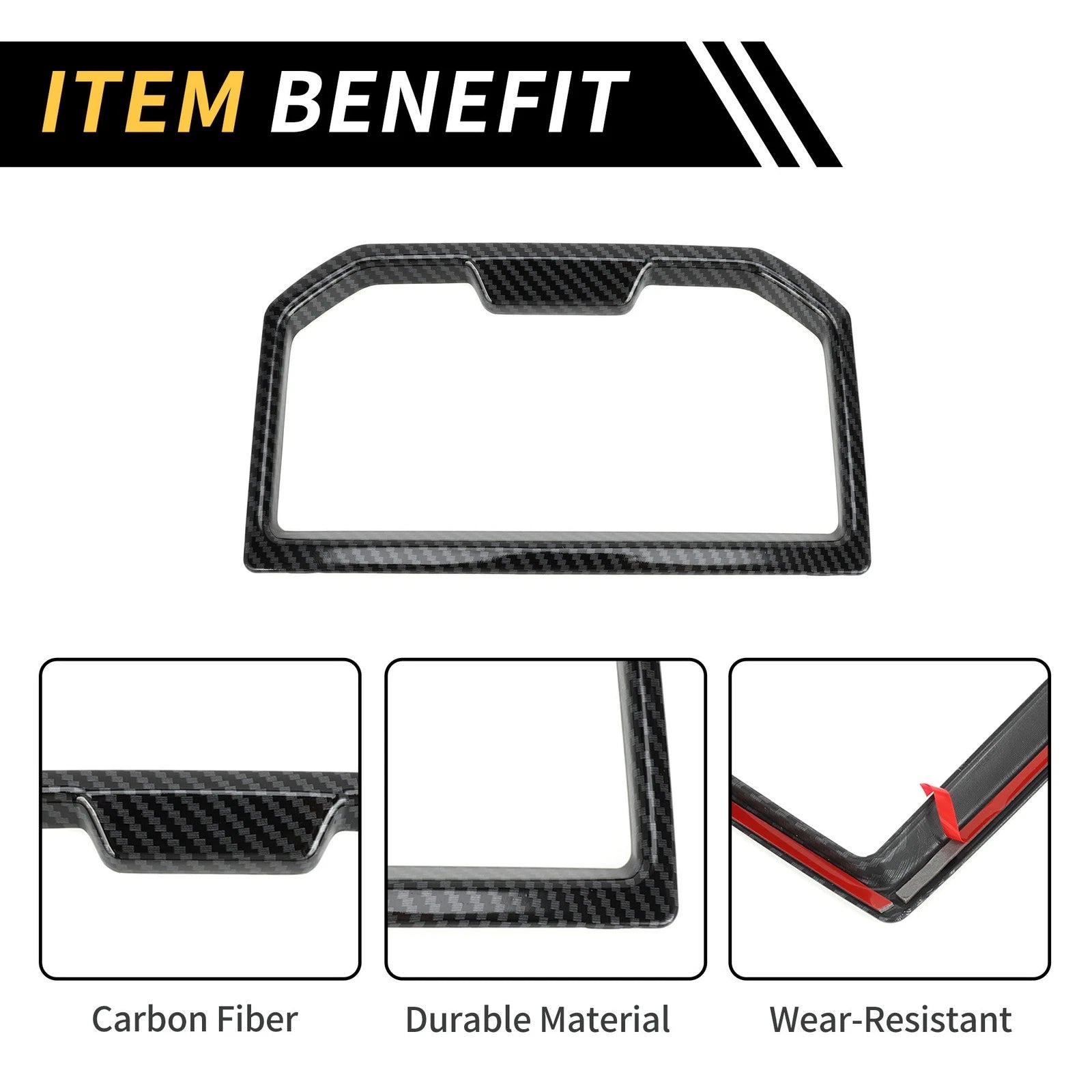 Carbon Fiber Armrest Box Rear Cup Holder Cover for Toyota Tacoma (2024)