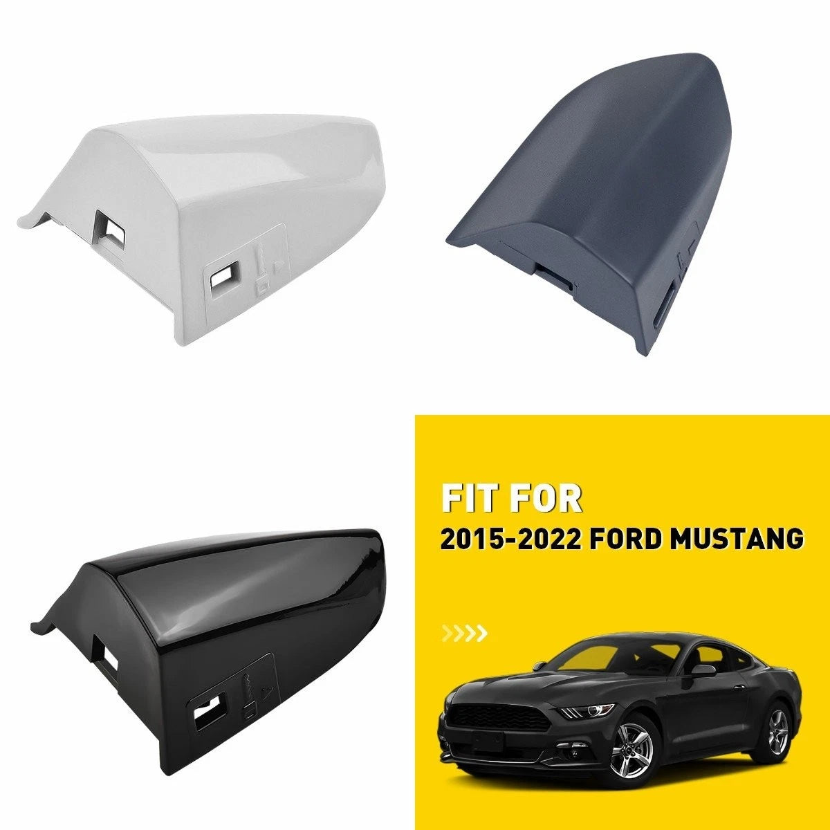 Front Left Door Handle Key Cap Cover for Ford Mustang (2015–2022) White