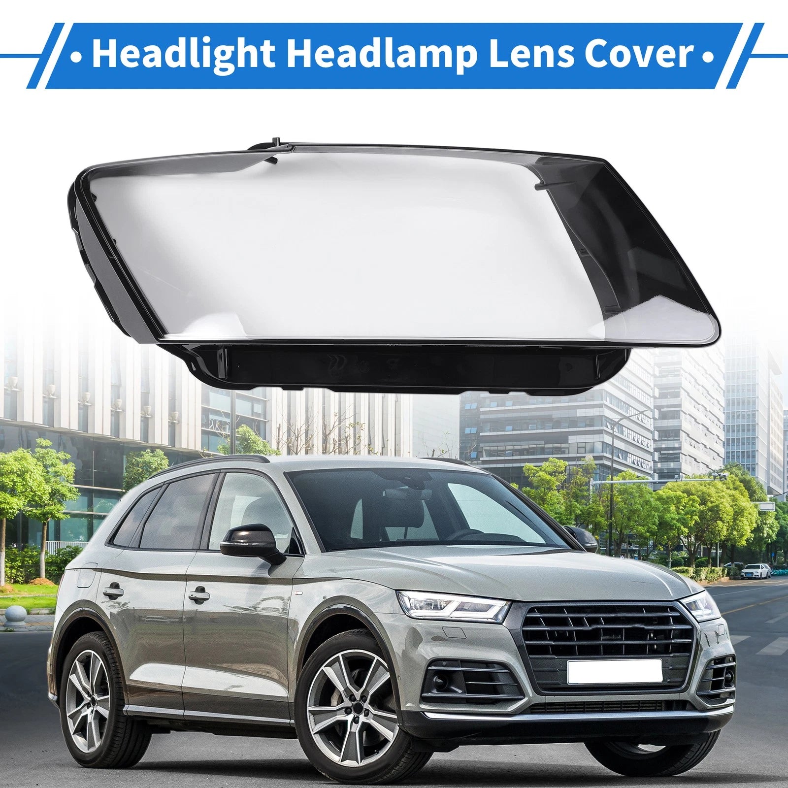 1 Pc Headlight Lens Cover for Audi Q5 (2009–2012) Black