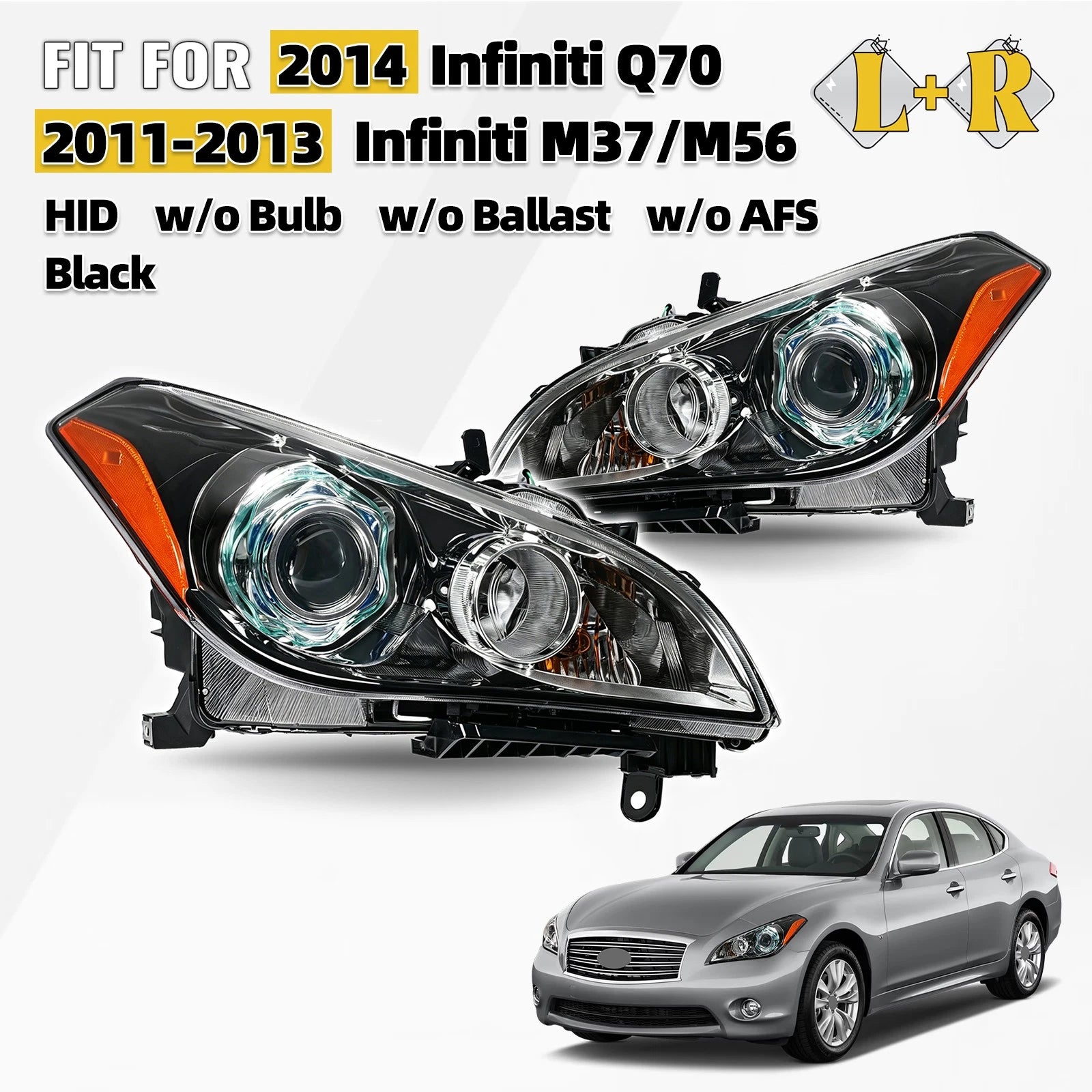 HID Headlight Set for Infiniti M37 (2011–2014) Left + Right Pair