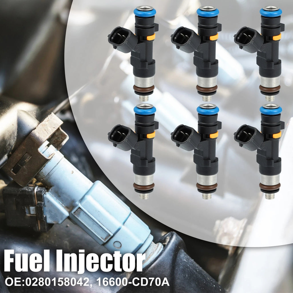 6Pcs Fuel Injector 0280158042 for Nissan 350Z (2003–2006) Infiniti G35 (2004–2007)