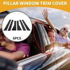 6 Pcs Window Trim Cover for Subaru Forester (2019–2023) Black