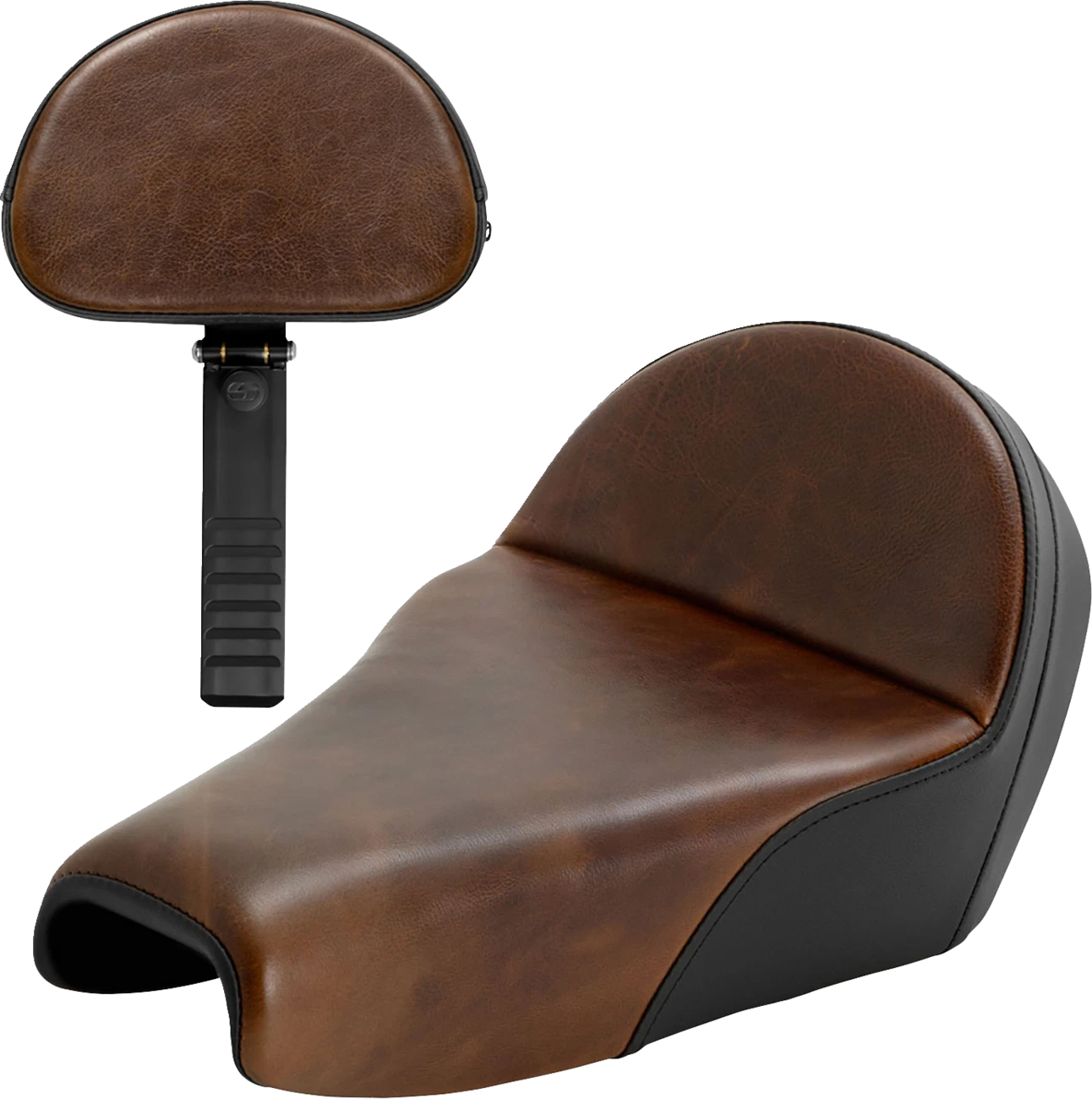 Saddlemen Lariat Solo Seat for XL (2004–2022) - Distressed Leather, 3.3 Gal Tank