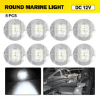 8Pcs LED Deck Courtesy Lights for Marine Boat (12V)