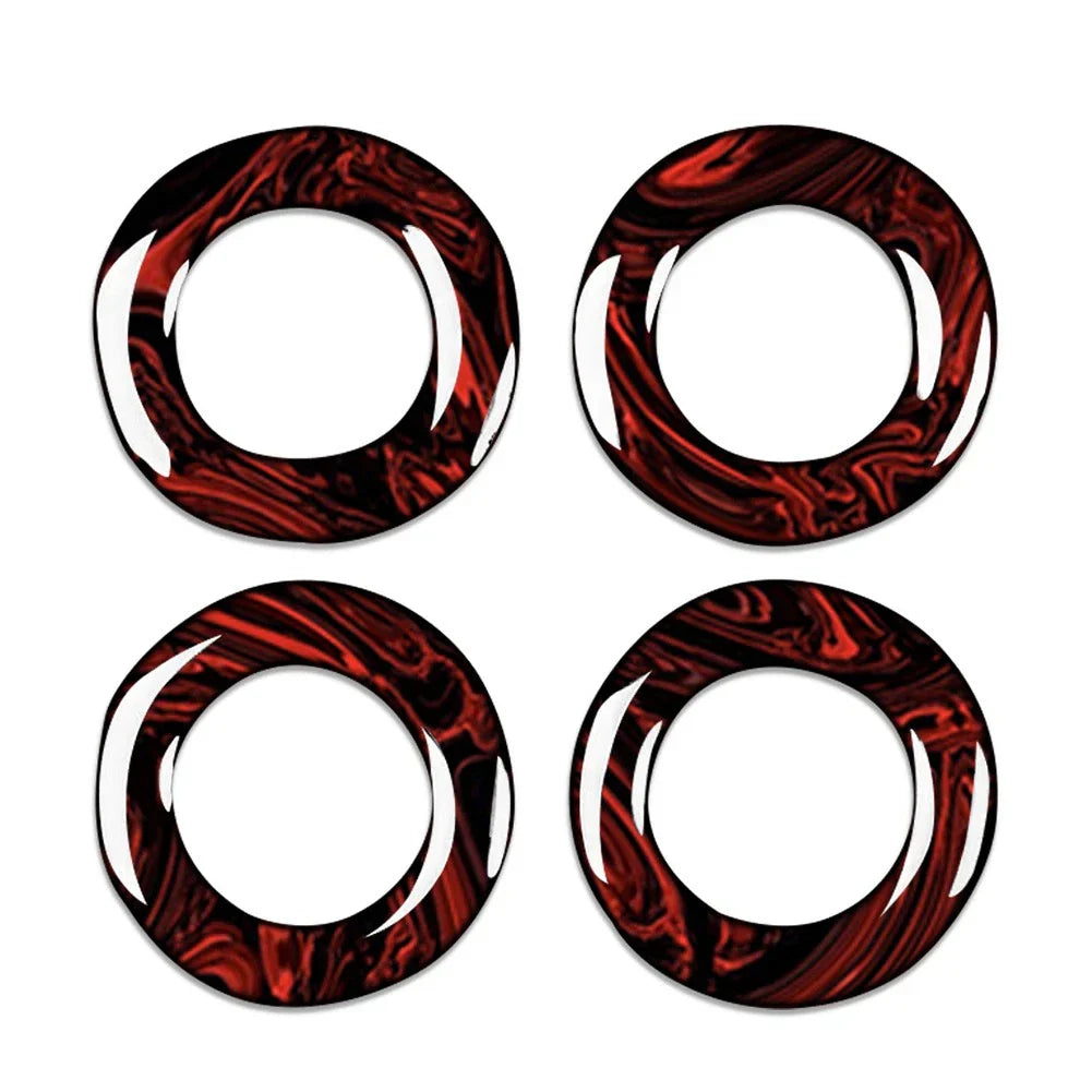 4 Pcs Fire Red Door Lock Pin Covers for Benz E Class (2015-2021)