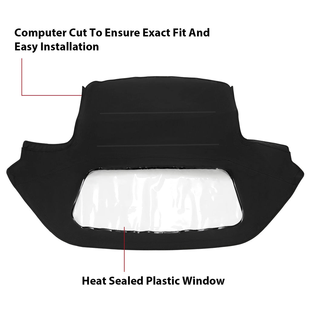 Soft Top for Alfa Romeo Spider (1971-1994) Black Vinyl with Plastic Window