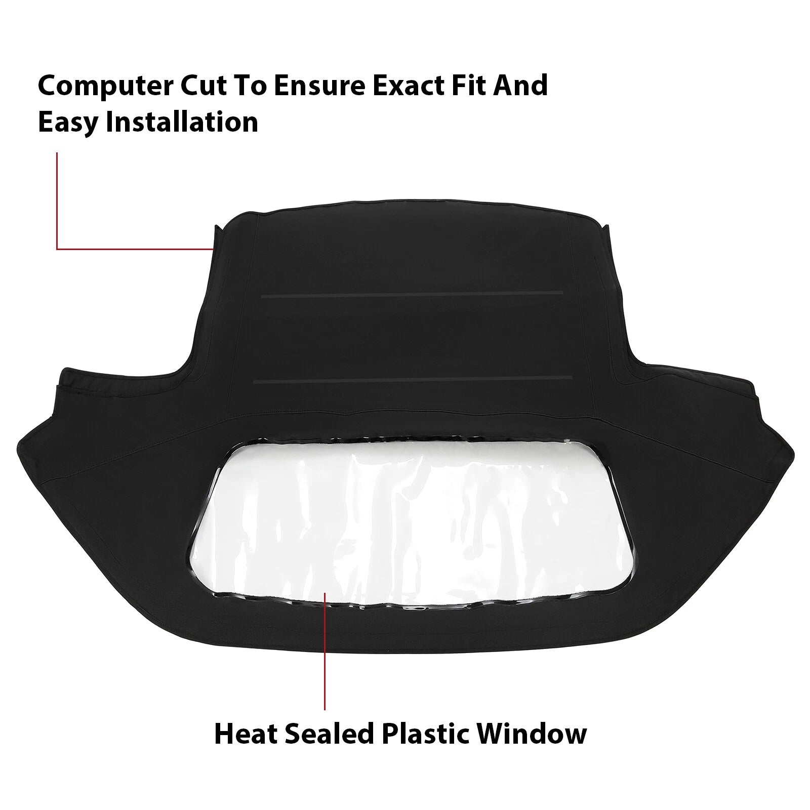 Soft Top for Alfa Romeo Spider (1971-1994) Black Vinyl with Plastic Window