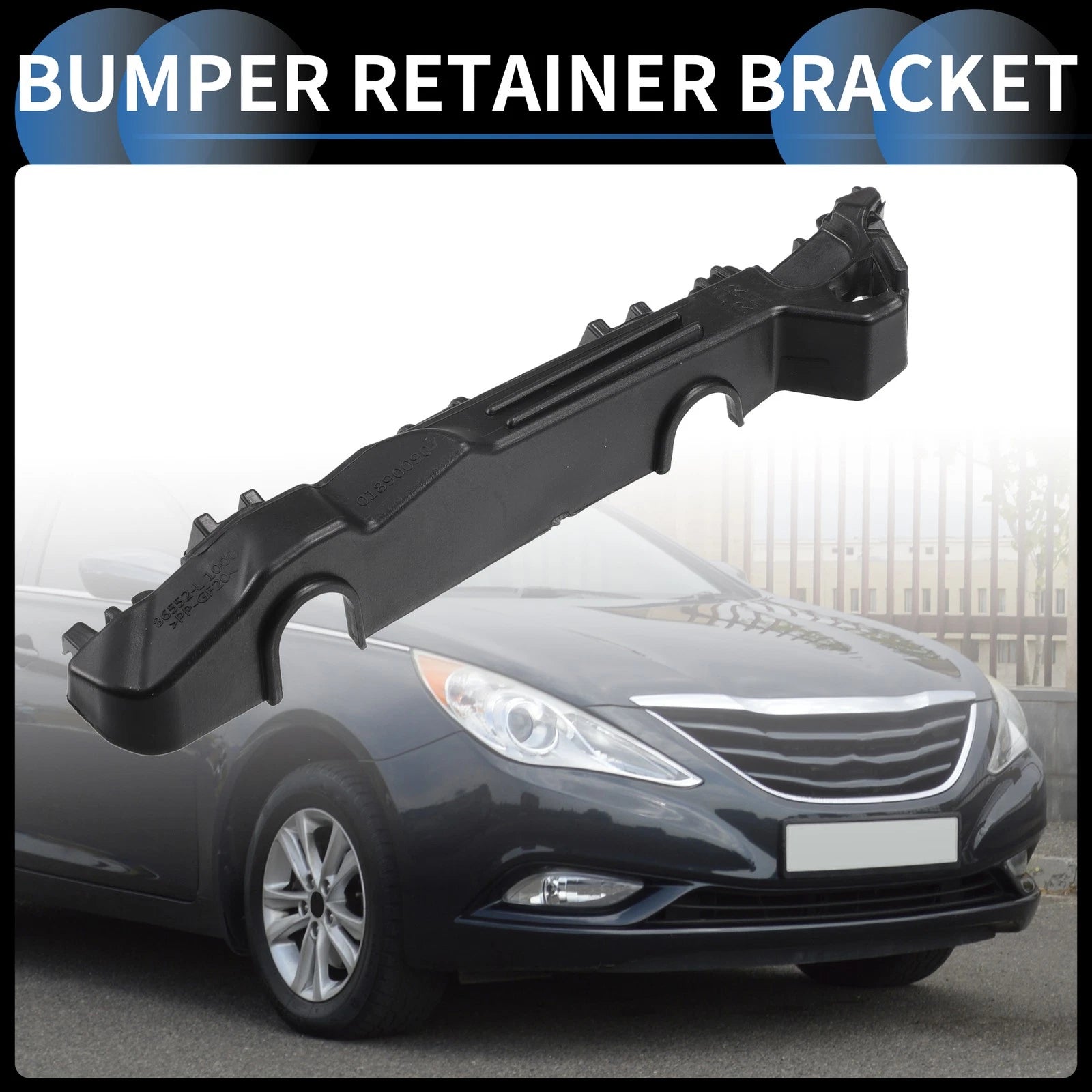 1pc Right Front Bumper Retainer Bracket for Hyundai Sonata (2020–2023) Black ABS