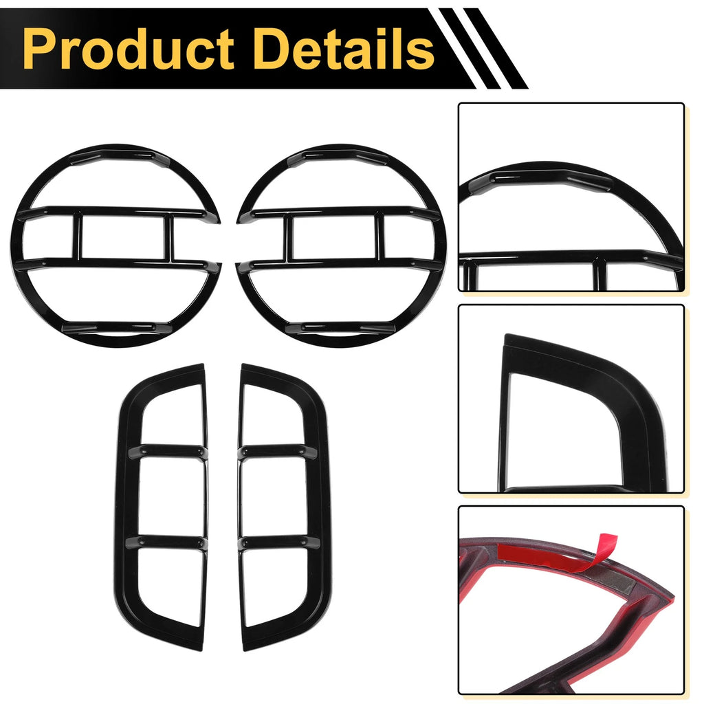 Set of 2 Headlight Trim Bezels for Ford Bronco (2021–2023) Gloss Black