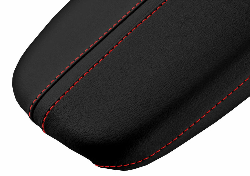 Leather Console Lid Armrest Cover for Acura TLX (2015–2020) Red Stitch