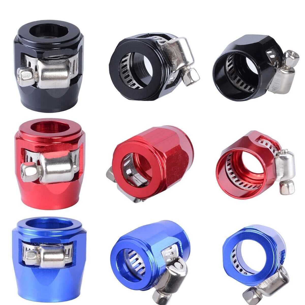 Set of 4 Hex Hose Finisher Clamp for AN 4/6/8/10/12 Fittings
