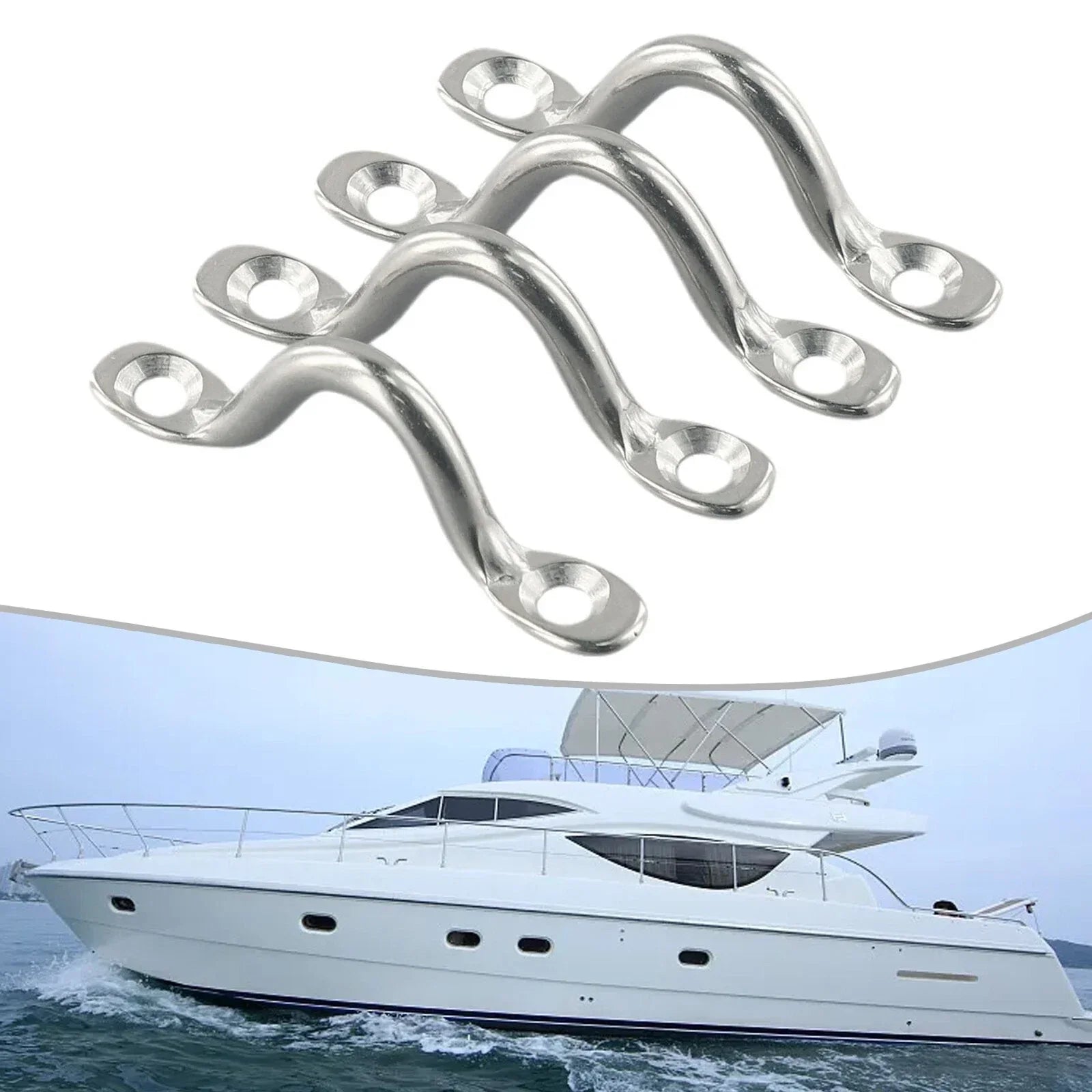 4 x Wire Eye Straps for Yacht Bow Camel Back Canopy