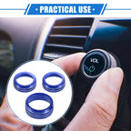 3 Pcs AC Audio Tune Switch Knob Ring Cover for Dodge Dart (2012–2018) Blue