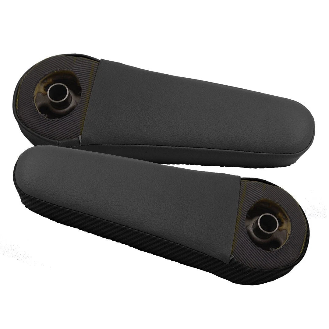 Leather Synthetic Armrest Cover for Honda Element (2005–2011) Black Orange Stitch