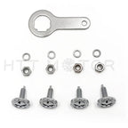 Gear Skull License Plate Mount Hardware for Universal Vehicles (1/4" Chrome)