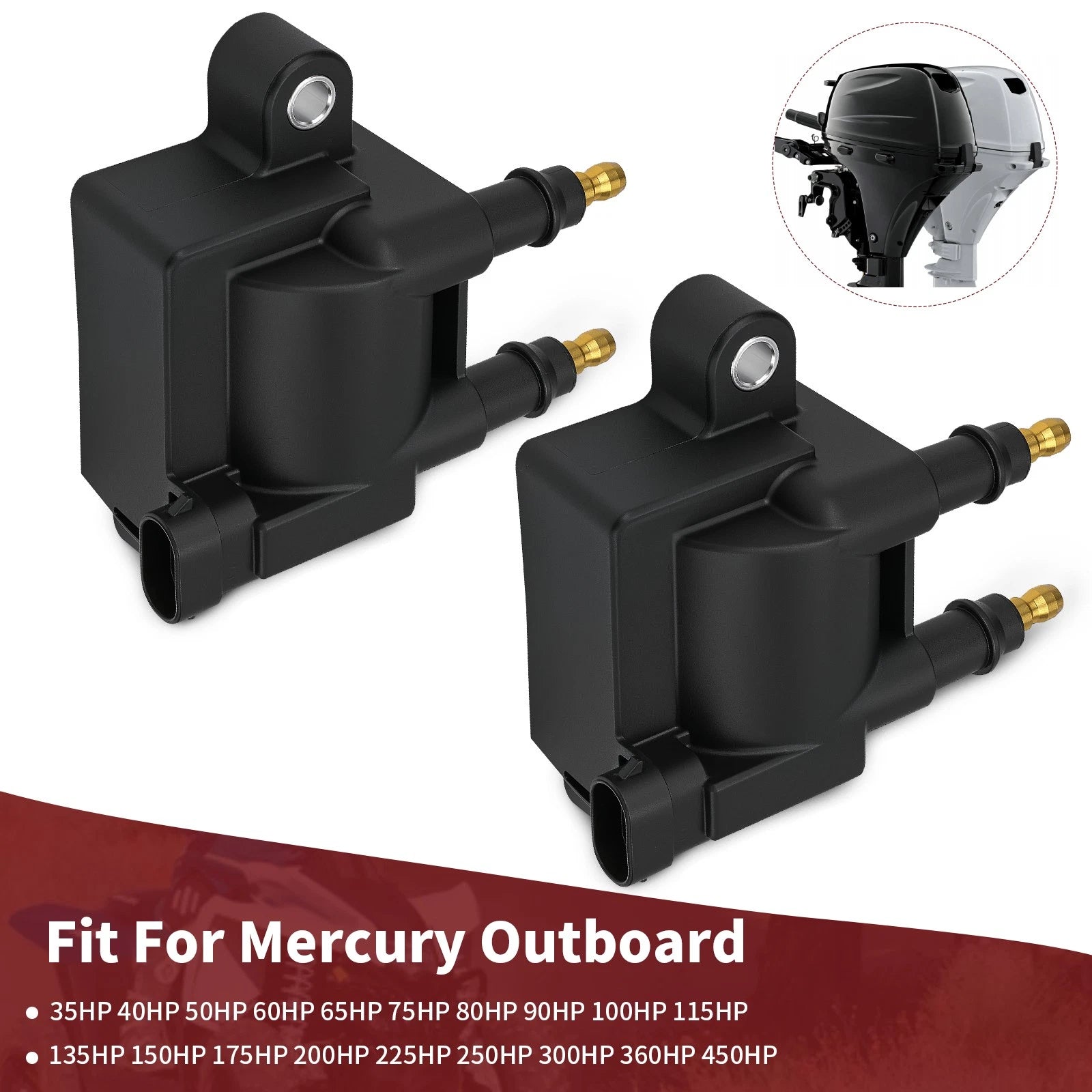 2X Ignition Coil 8M0029482 300-8M0044991 for Mercury Mercruiser (40-80HP)