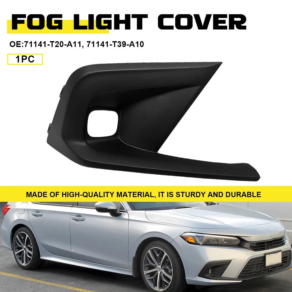 Front Right Fog Light Cover Trim for Honda Civic (2022–2024) Black Plastic