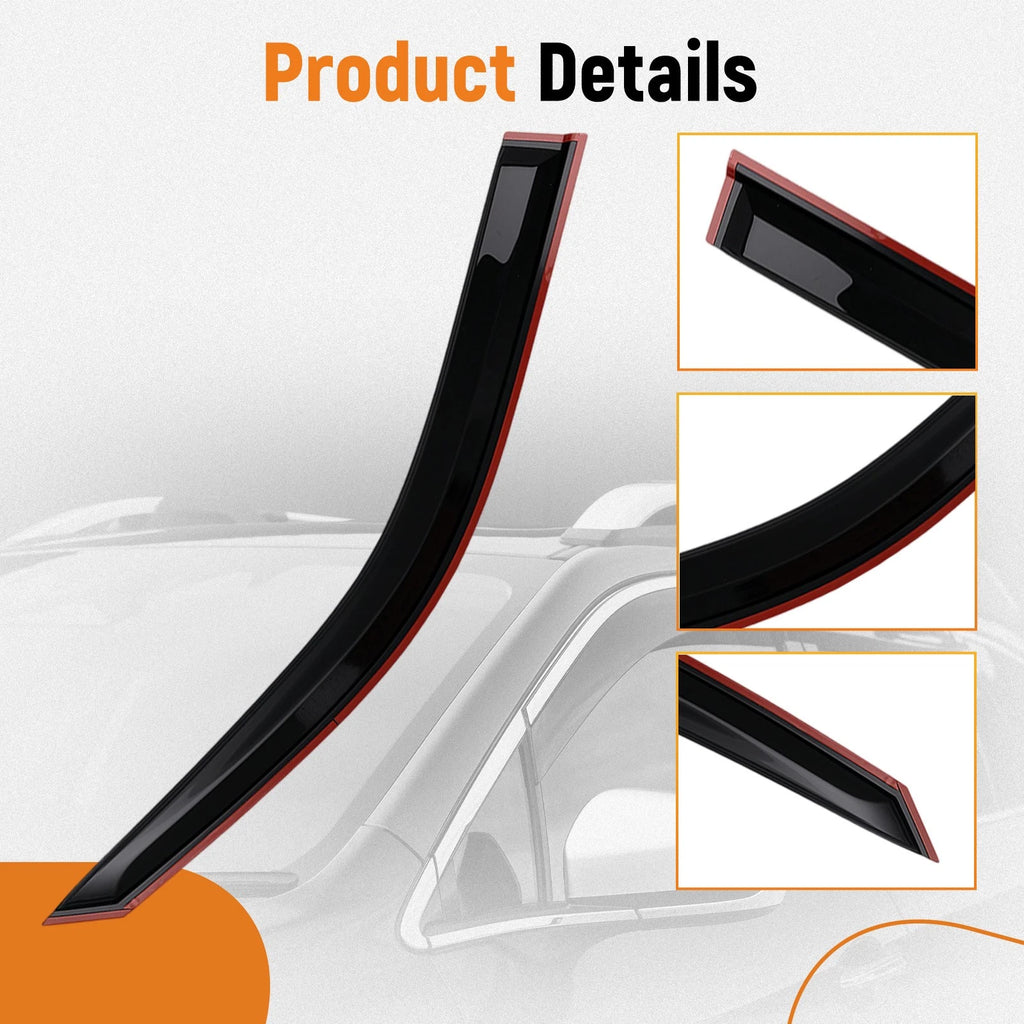 Wind Deflector Rain Guards for Honda Civic Sedan (1996–2000) Black