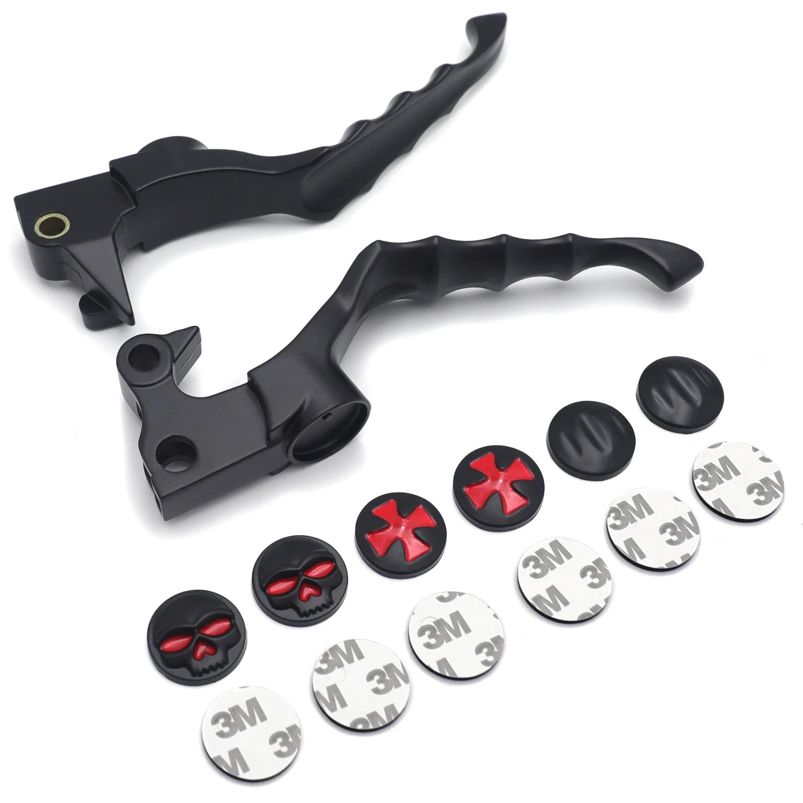 Black Skull Zombie Brake Levers for Harley Forty Eight XL1200X Iron 883 (2010–2023)