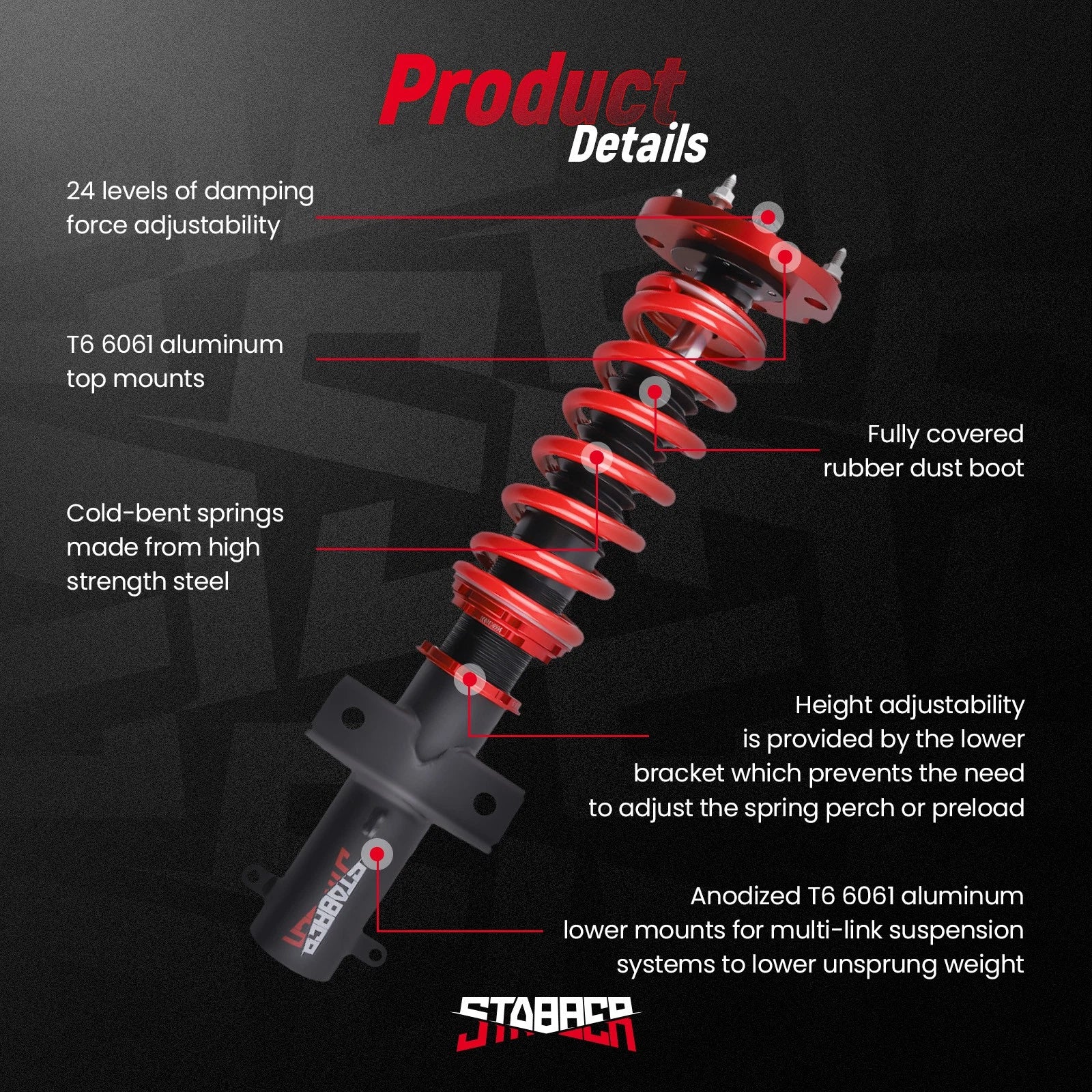 24 Way Adjustable Coilovers for Ford Mustang (2005-2014)