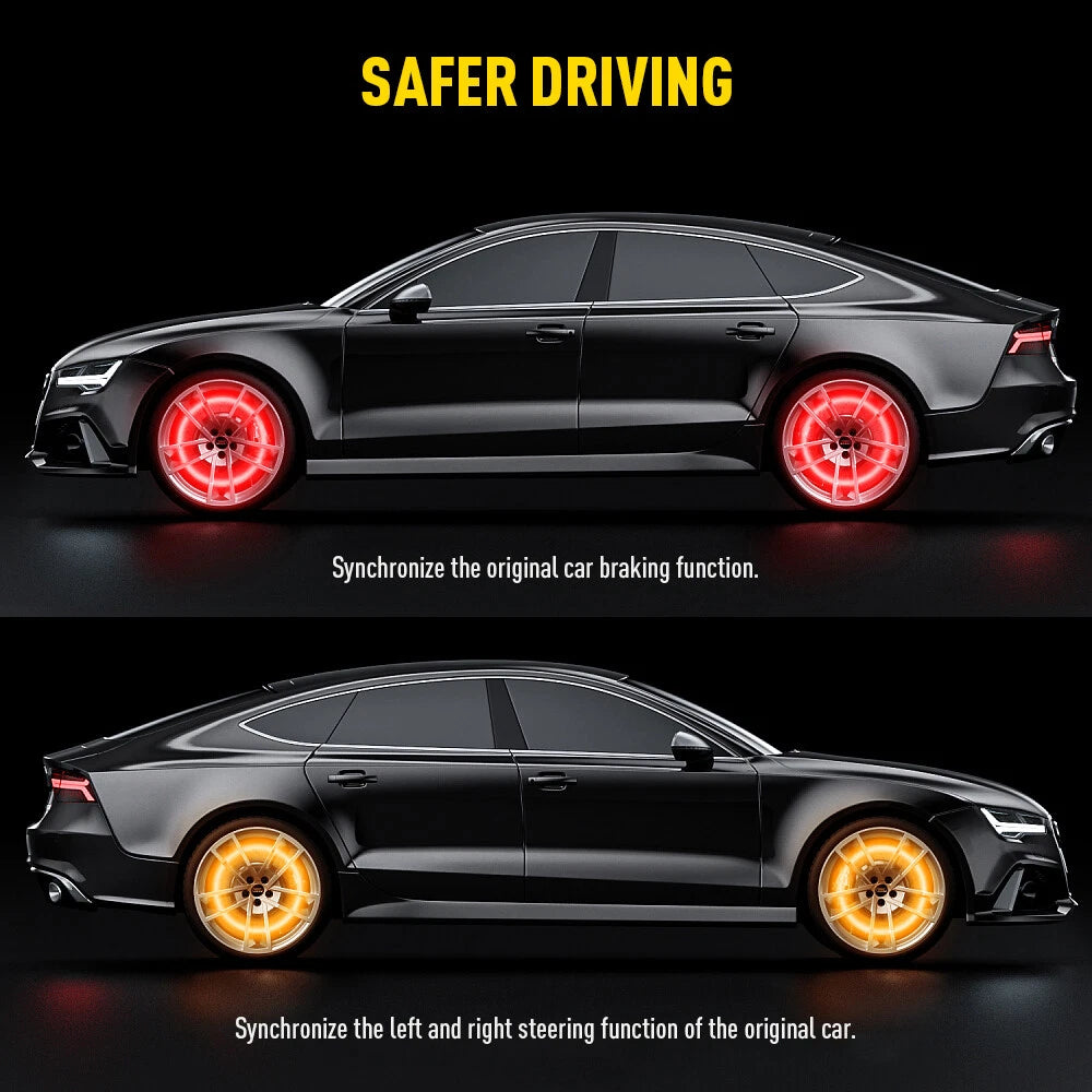 Set of 4 Multi-color RGB LED Wheel Rings for Car Truck