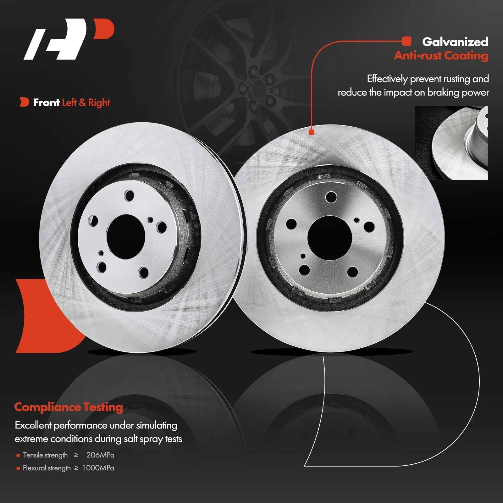 Front Disc Brake Rotor & Pad and Caliper for Toyota Venza (2009–2016)