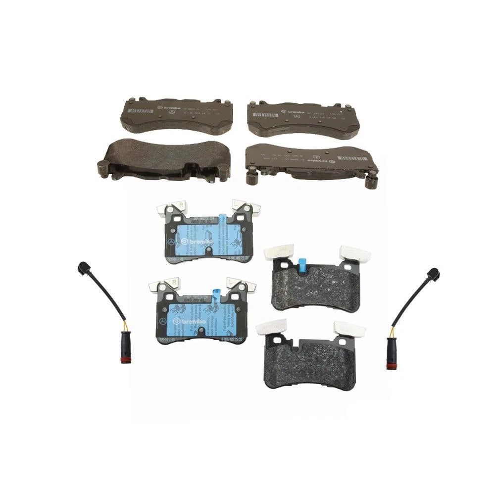 Set of 4 Genuine OEM Brake Pads with Sensors for Mercedes W204 C63 AMG (2008–2015)