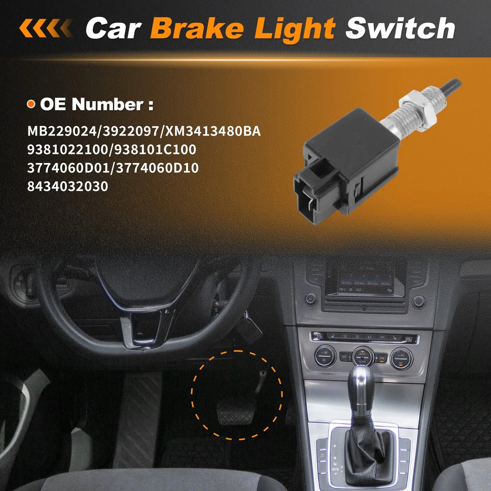 Brake Light Switch for Chrysler Sebring (1995–1999) MB229024 1 pcs