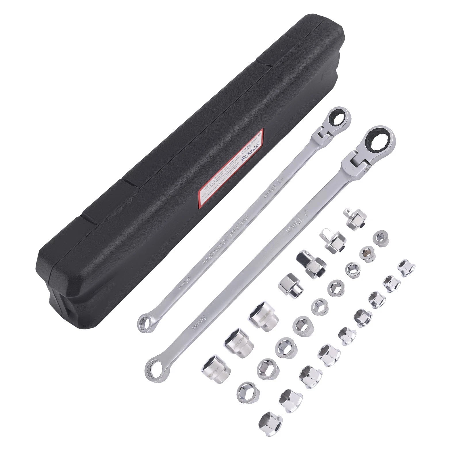 Flex Head Ratchet Wrench Set for 14mm–19mm (Chrome Vanadium) 25-Piece (2010–2010)