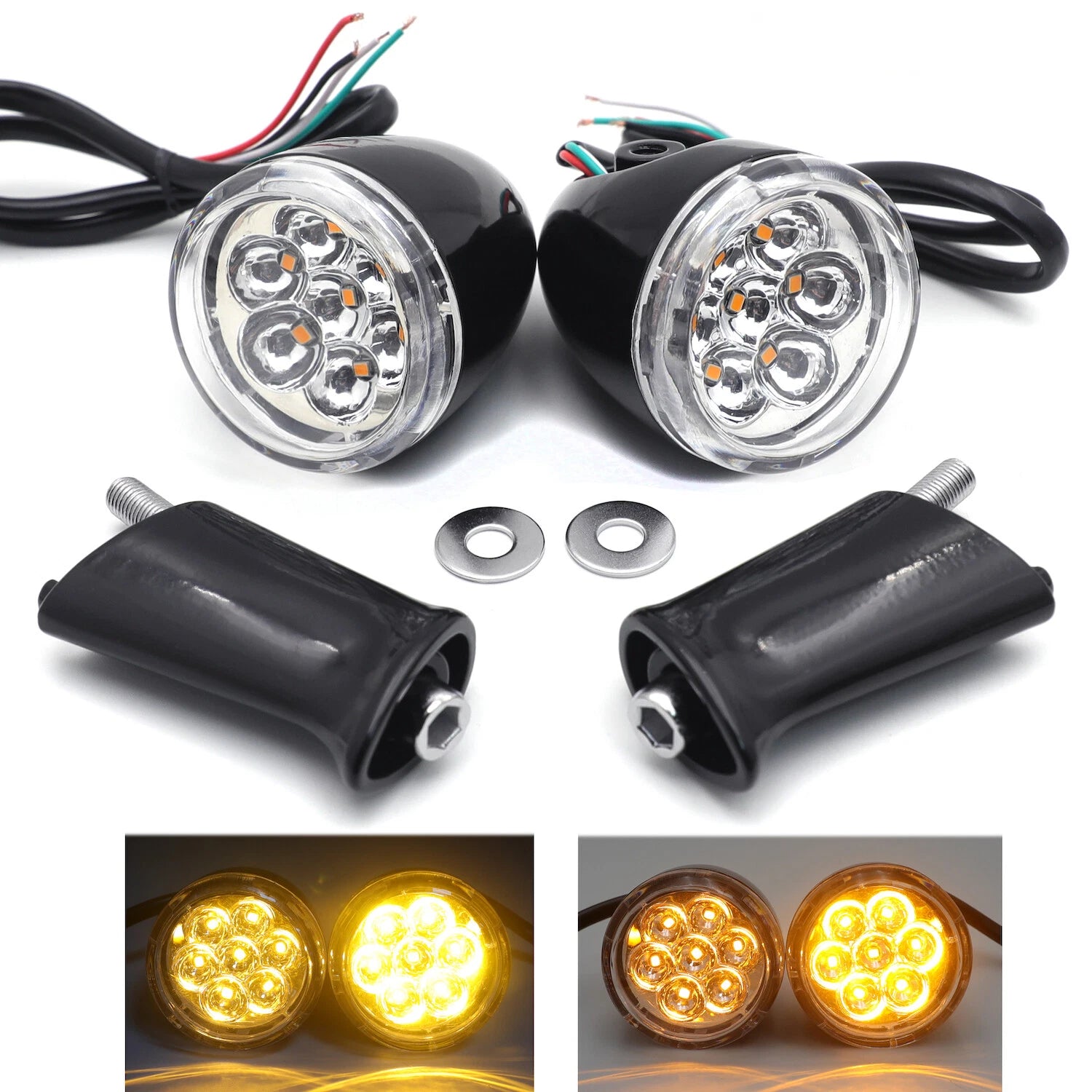 Clear Rear Run Brake Turn Signal Light Indicator for Harley Sportster 883 1200 (1992–2017)