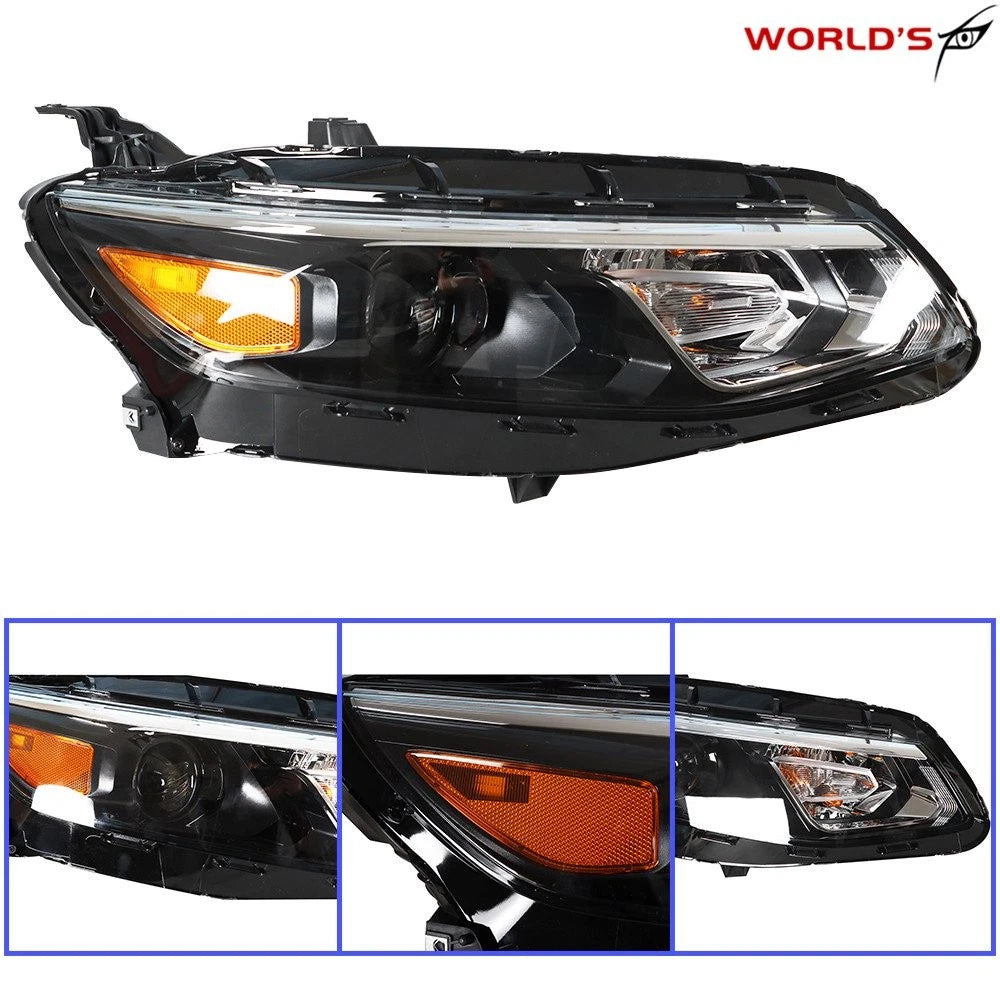 Headlight for Chevy Malibu (2016–2018) Black Housing Right Side