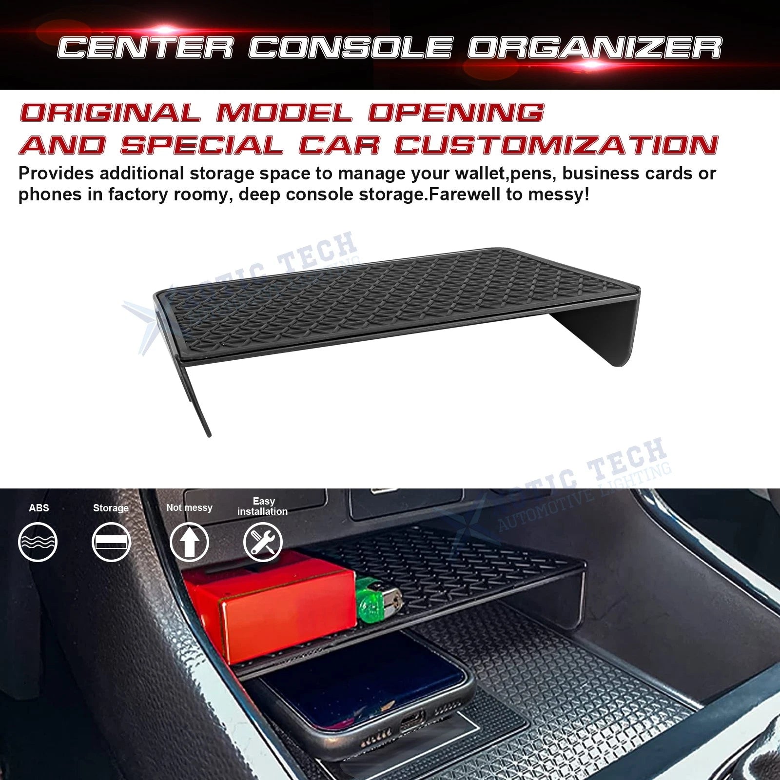 Anti-Slip Center Console Storage Drawer Insert Tray for Honda CR-V (2023-2024)
