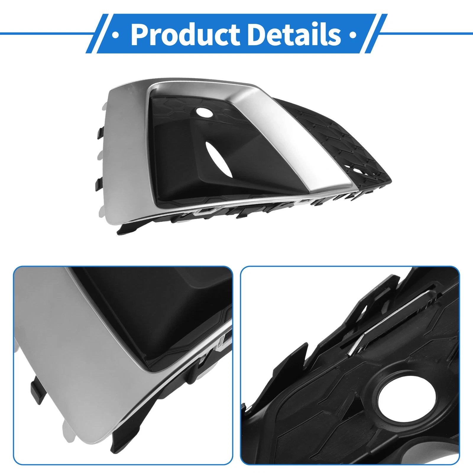 Front Right Fog Light Grill for Audi A5 (2021–2023) No. 8W6807682T3Q7 ABS