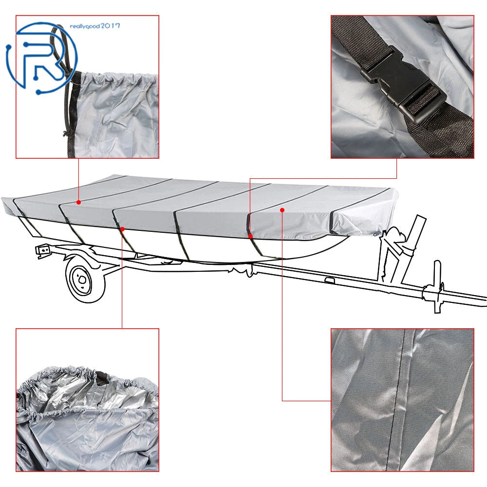 Boat Cover for Jon Boat (12ft-18ft, Beam Width up to 75 inch)