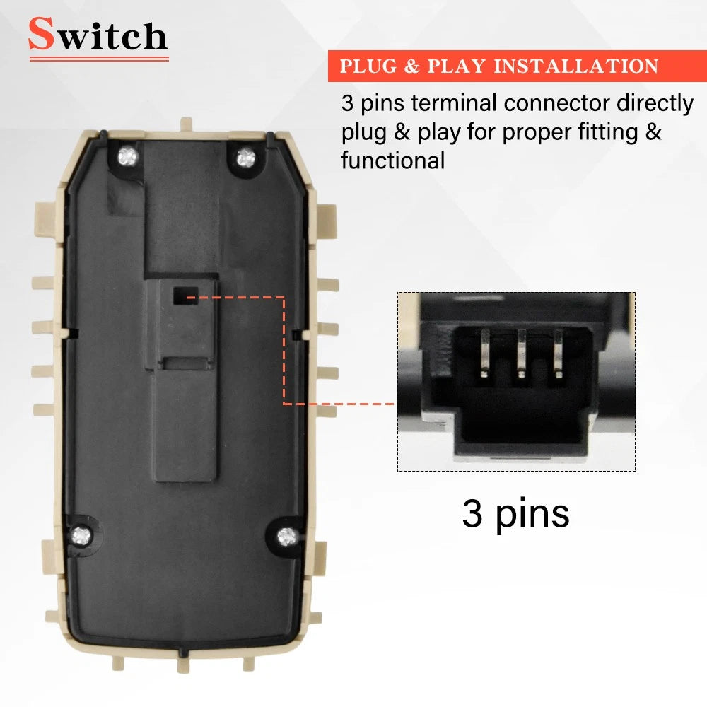 Rear Right Power Window Switch for Mercedes-Benz W222 S550 S600 (2014–2020) 2229051505