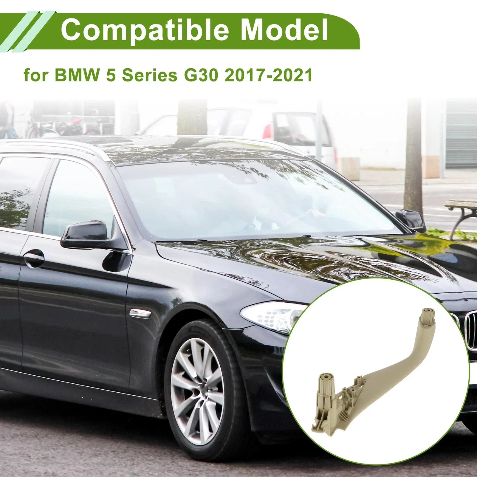 Door Panel Handle Pull Trim Cover for BMW 5 Series G30 Beige (2017-2021)