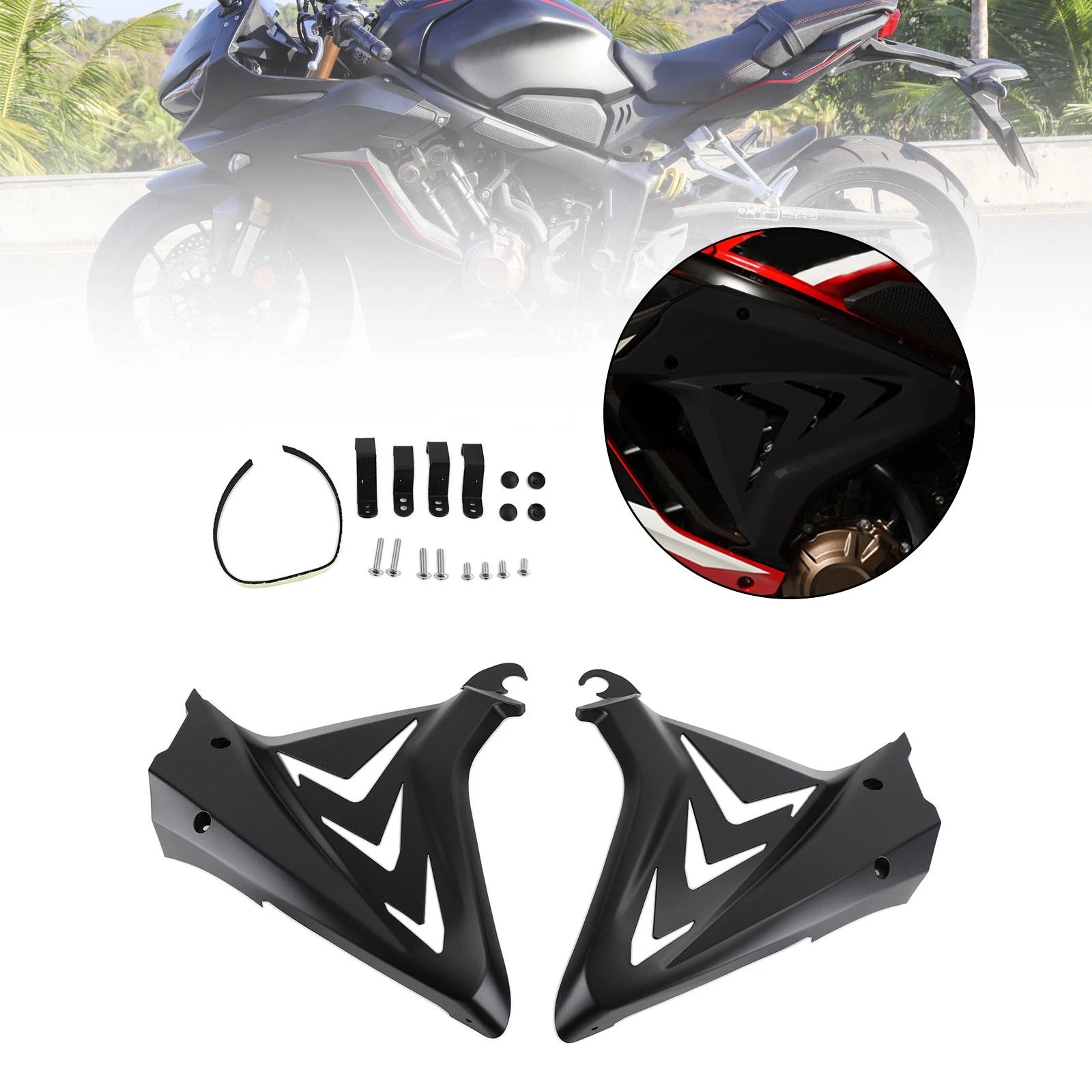 Side Frame Cover Panels for Honda CBR650R (2019–2021) Black