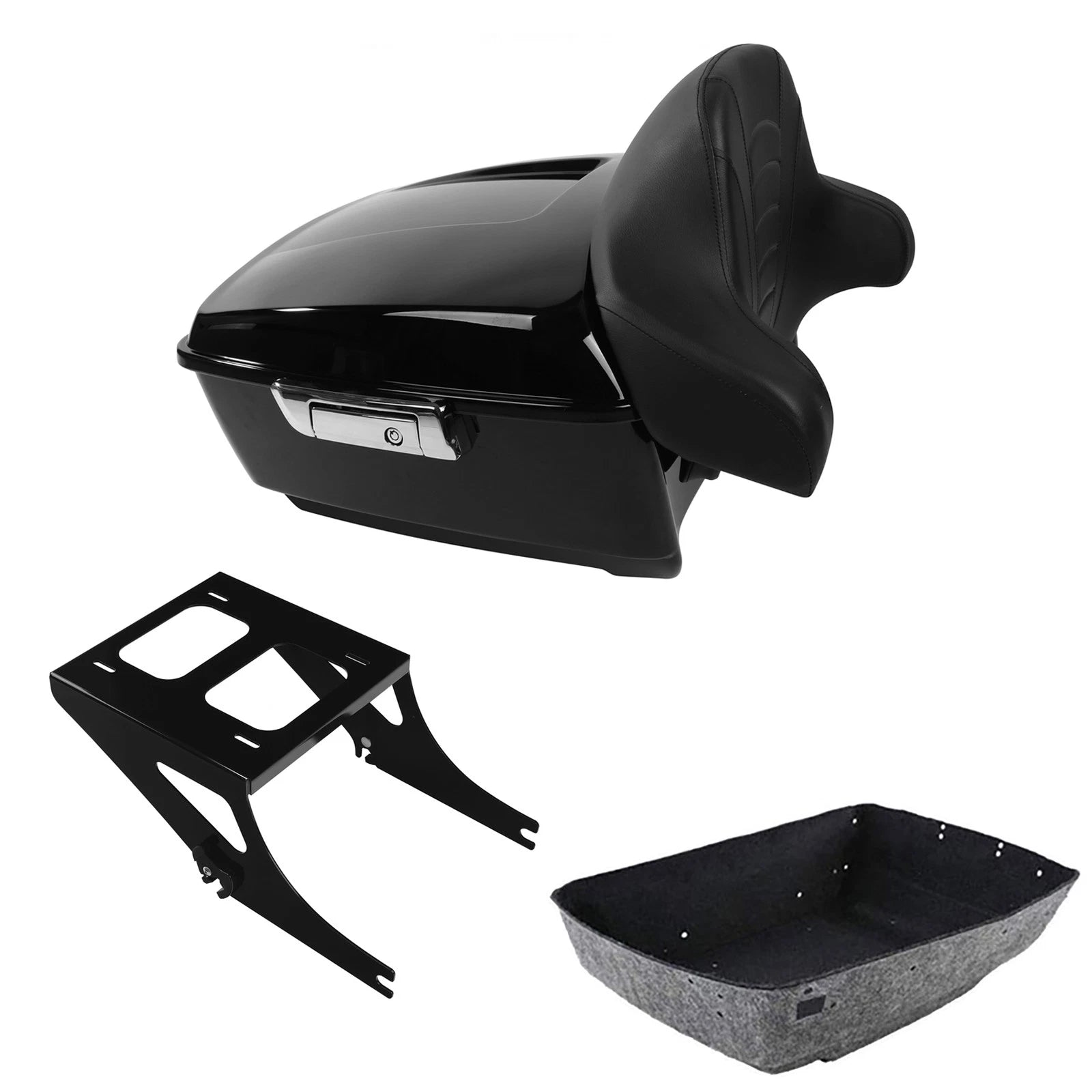 Trunk Luggage Mount Rack Backrest Pad for Harley Fat Boy FLSTF (2008–2017)