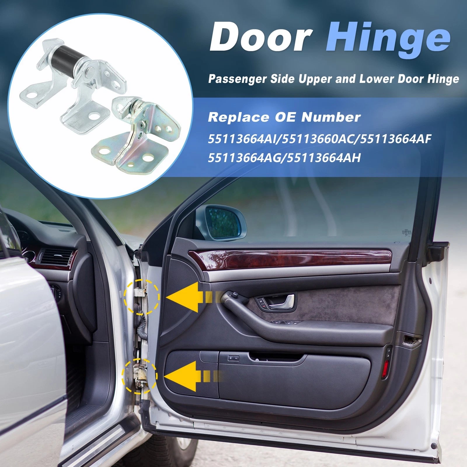 Front Right Upper Lower Door Hinge for Jeep Grand Cherokee (2013–2021) 55113664AI
