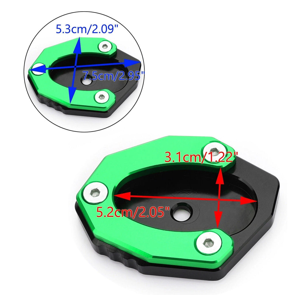Kickstand Side Stand Plate Extension Pad for Kawasaki Z900 Z1000SX (2017–2019) Green