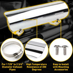 Chrome Heat Shield for Motorcycle Exhaust Muffler Pipe (1 7/8"-2 3/4")
