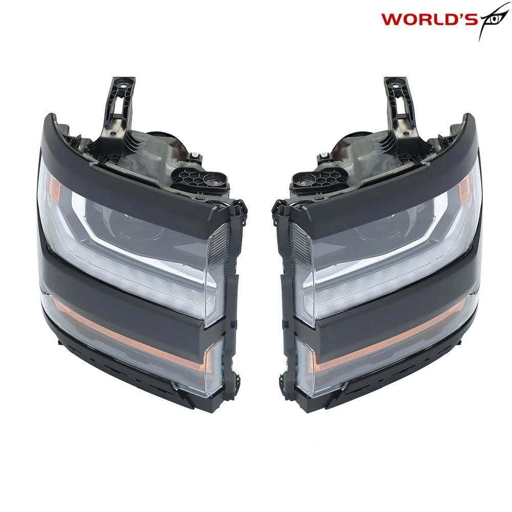 Headlight Set for Chevy Silverado 1500 (2016–2018) HID/Xenon LED Black