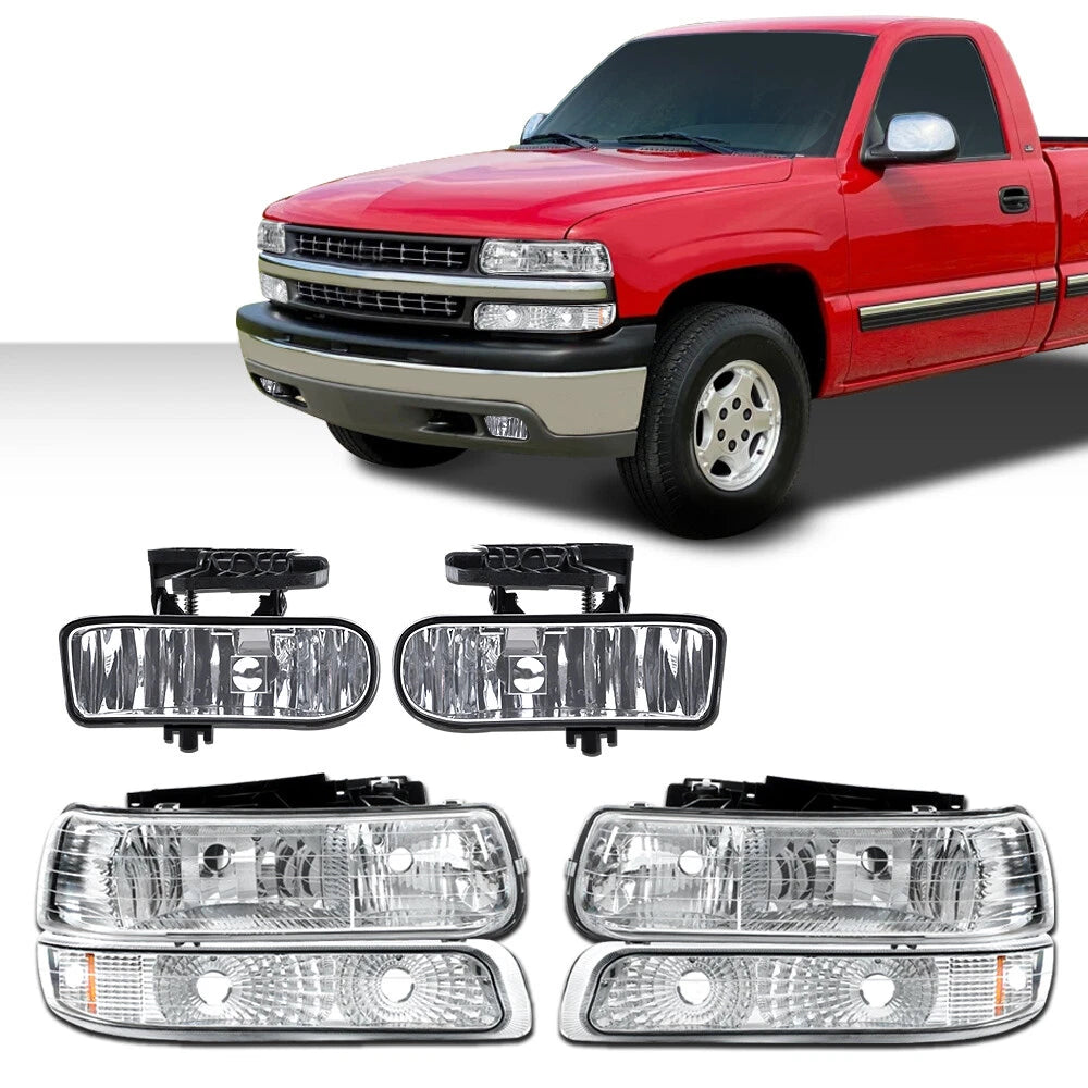 Chrome Headlights and Fog Lights for Suburban Tahoe Silverado (2000–2006)