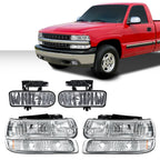 Chrome Headlights and Fog Lights for Suburban Tahoe Silverado (2000–2006)