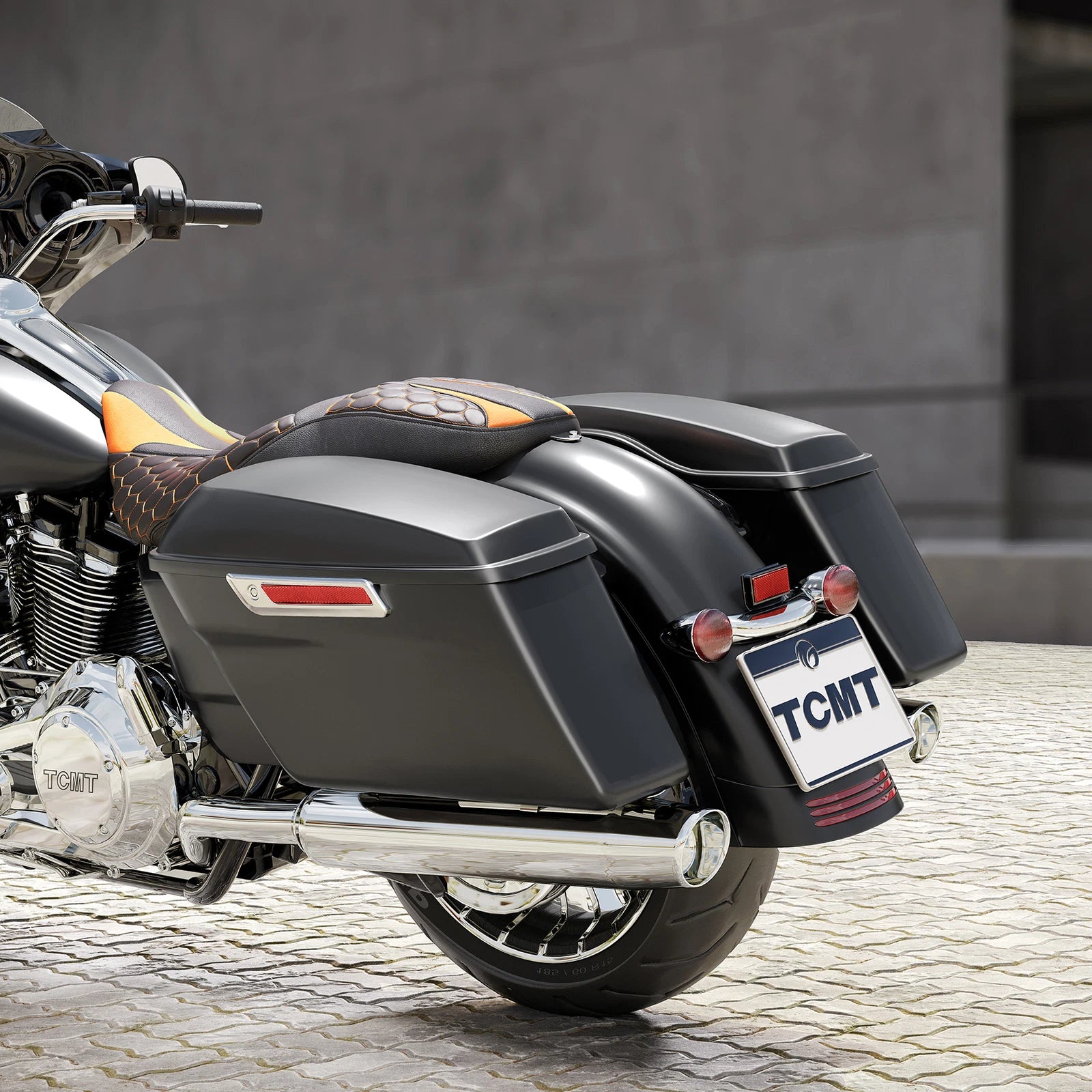 Matte Black Hard Saddle Bags for Harley Touring Electra Road Glide (2014–2024)