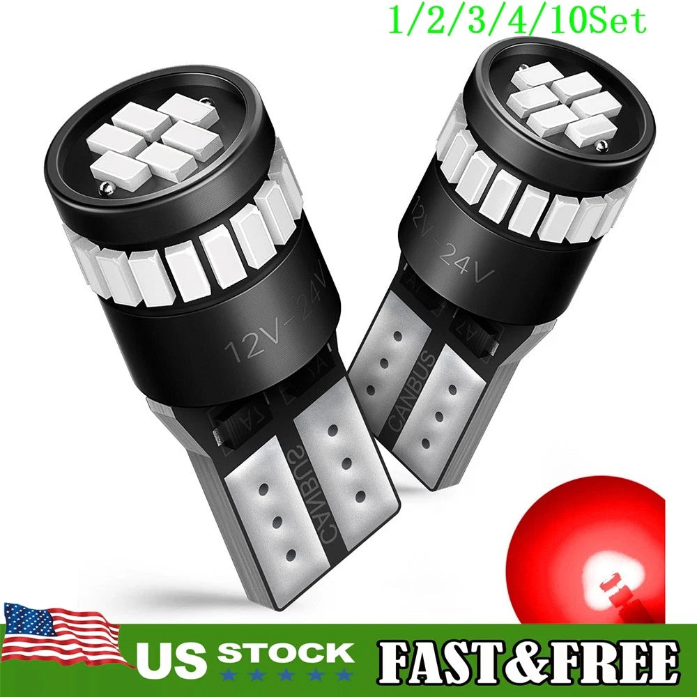Set of 2 LED T10 Wedge Parking Dome License Light Bulbs for Make Model