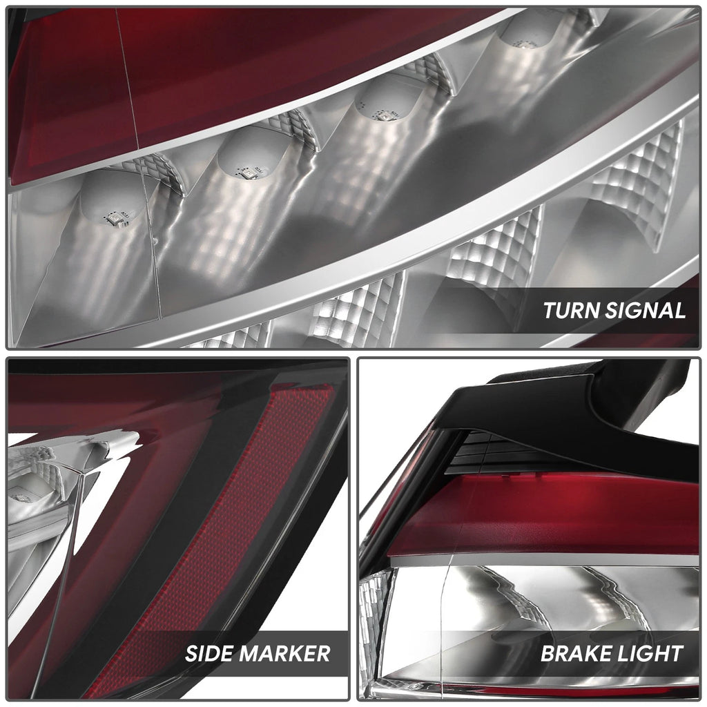 Chrome Red LED Outer Taillight Assembly for Ford Edge (2015–2018)