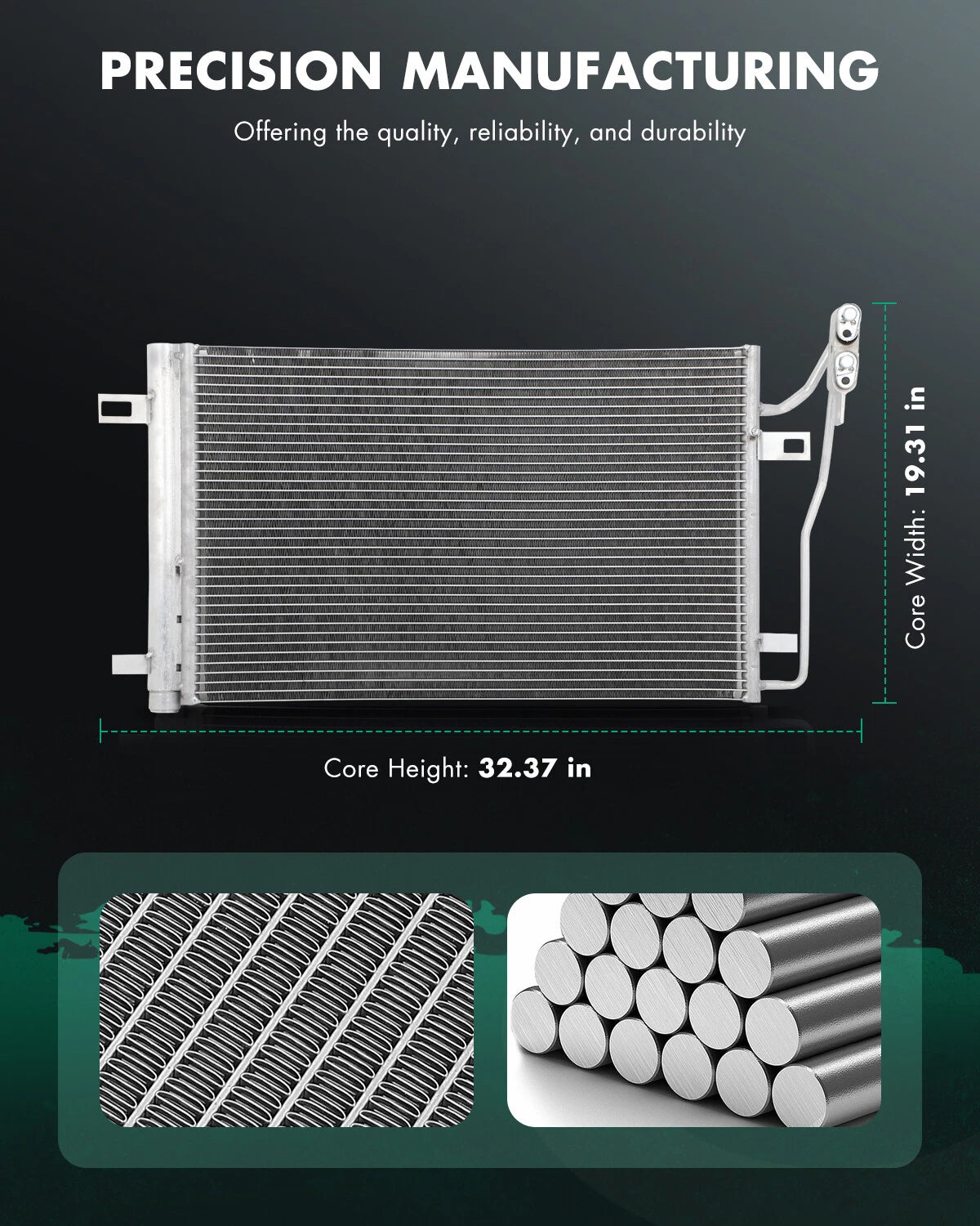 AC Aluminum Condenser for Ford Fusion 2010–2012 (2.5L, 3.0L) 3786