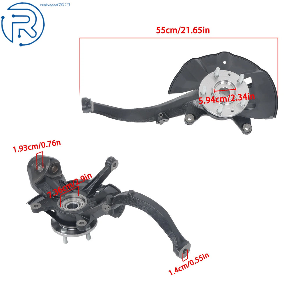 Front Left Steering Knuckle & Wheel Hub Bearing Assy for Ford Fusion (2006–2012)